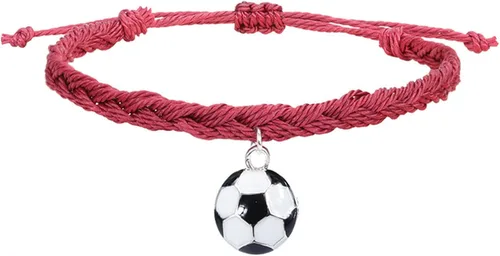 Vista 2 de Juego de 4-8 pulseras de resina de fútbol, béisbol, rugby, juego de pulseras de cuentas de cuerda trenzada hecha a mano para mujeres, hombres