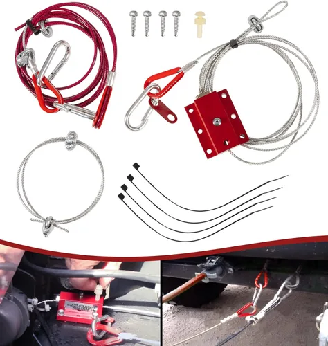 Vista 9 de Sistemas de freno para remolque plano de RV, kit de arnés de cable extra de Ready Break conectado con el pedal de freno, funciona entre autos