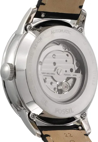 Vista 2 de Fossil - Reloj de pulsera automático y mecánico de estilo Townsman en acero inoxidable para hombre Plateado Negro