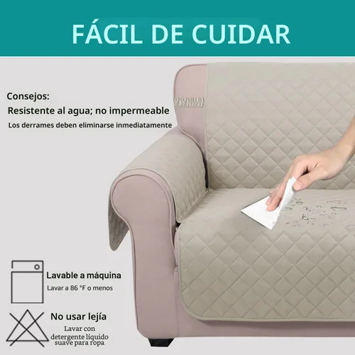 Vista 5 de U-NICE HOME Fundas reversibles para sillas reclinables, beige/beige