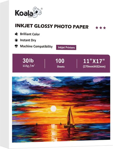 Vista 10 de Koala - Papel de inyección de tinta fino brillante de 8.5 x 14 pulgadas, 100 hojas de 30 libras