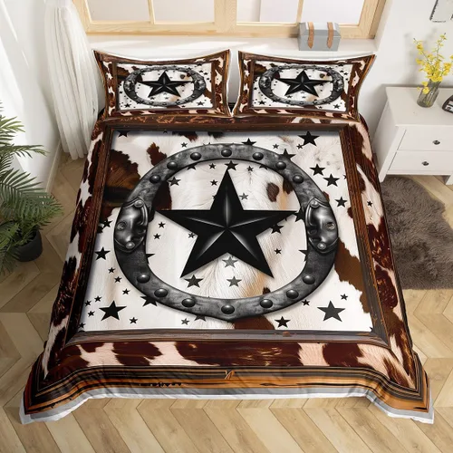 Vista 12 de Erosebridal Juego de ropa de cama de vaquero, funda de edredón de rodeo occidental, funda de edredón para cama de caballo para niños, adolescentes