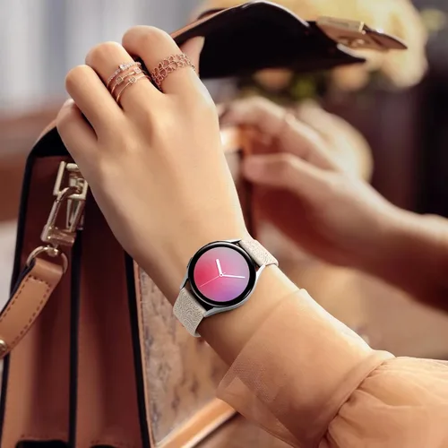 Vista 8 de Bandas grabadas florales para Galaxy Watch 7/6/4/5/5 Pro/4 6 Classic/Active Beige