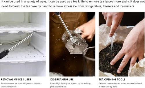 Vista 7 de Palillo de hielo con cubierta de seguridad, mango de aleación de aluminio, cuchillo de acero inoxidable con herramienta de púa para romper hielo