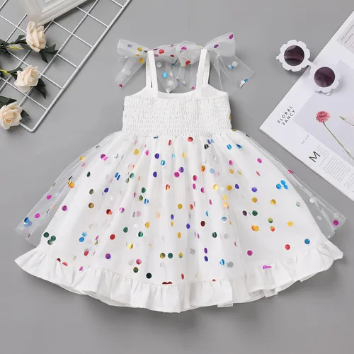 Vista 4 de IMEKIS Toddler Kids Girl St Patricks Day Dress Shiny Shamrock Confetti Tutu Birthday Party Photo Shoot Outfit 1-6T