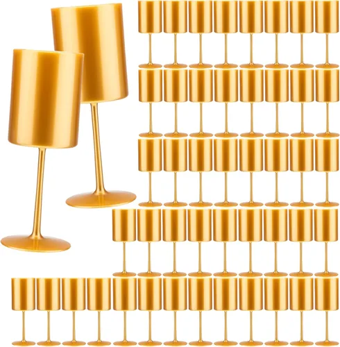 Vista 20 de Paquete de 12 copas de vino de plástico de 10 onzas, grandes y reutilizables, copas de champán vintage con tallo, vasos acrílicos inastillables