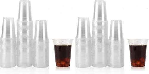 Vista 8 de Vasos desechables de plástico transparente, paquete de 100, vasos de agua de 14 onzas
