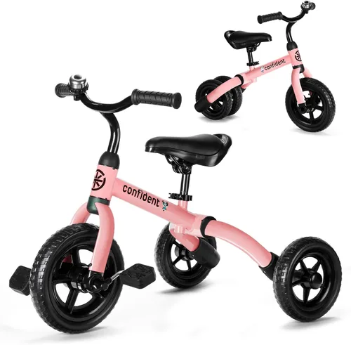 Vista 9 de XPIY Triciclo para niños de 2 a 5 años, triciclo plegable 3 en 1 para niños y niñas, bicicleta para niños con pedal desmontable y asiento ajustable
