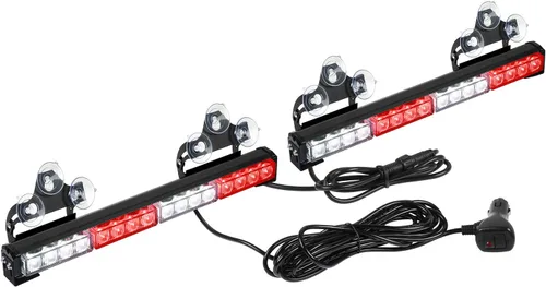Vista 15 de ASPL - Barra de luz LED intermitente de emergencia de 2 x 16.8 pulgadas, para asesor de tráfico. Barra de luz estroboscópica de 32 LED con 26 Ámbar