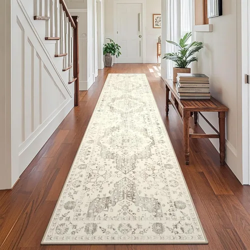 Vista 36 de nesrt Alfombra bohemia lavable de 2 x 10 pies, suave, antideslizante, extra larga, alfombra de cocina, color negro, vintage, geométrico, camino