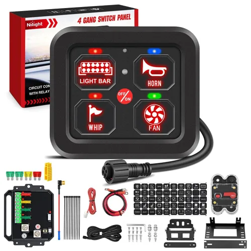 Vista 20 de Nilight Sistema de relé de control de circuito azul 12V 24V del panel