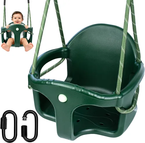 Vista 9 de Asiento de columpio resistente, columpio para niños pequeños y asiento de columpio plano antideslizante con cuerdas ajustables, accesorios