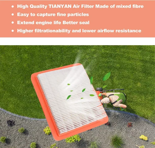 Vista 2 de TIANYAN 17211-Z8B-901 Filtro de aire para Honda GCV160LAO GCV190LA GC190LA HRR216 HRB216 HRB217 HRC216 HRS216 HRT216 HRZ216 HRX217 EB2800I EGG 2800I