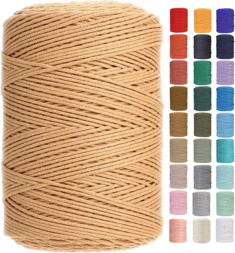 Vista 62 de Cuerda de macramé de 2 mm x 349 metros de cuerda de algodón natural para macramé, cuerda de macramé de color, cuerda de algodón suave, suministros