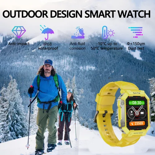 Vista 6 de Reloj inteligente para hombres/mujeres, monitor de fitness táctil HD de 1.92 pulgadas con frecuencia cardíaca 24/7 y monitor de sueño, impermeable