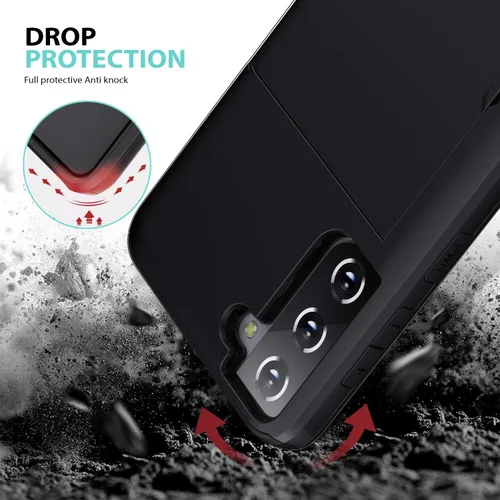 Vista 4 de ZUSLAB Funda tipo cartera compatible con Samsung Galaxy S21 Plus 5G, con tarjetero y a prueba de golpes, antiarañazos, compatible con Samsung Galaxy