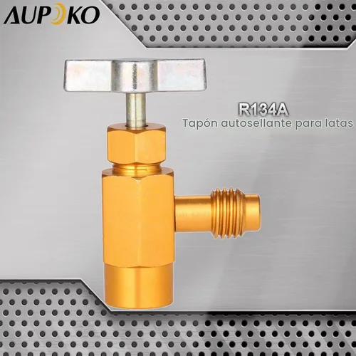 Vista 2 de R134A - Grifo de lata autosellante, rosca hembra de 1/2" RH x conector