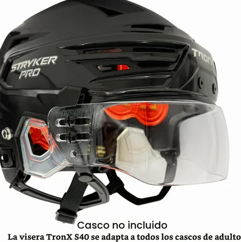 Vista 5 de TronX Casco de hockey de corte ventilado S40 Visera transparente (antiarañazos/antivaho) Certificado CE