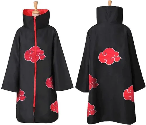 Vista 2 de Conjunto de bata de cosplay unisex, disfraz largo de Halloween, cuello alto, capa, diadema, collar y anillo