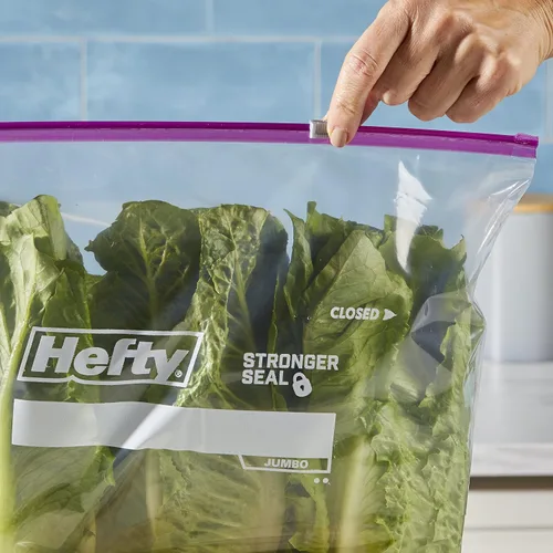 Vista 6 de Hefty Bolsas deslizantes para almacenamiento de alimentos, 2.5 gal, 12 qt