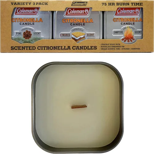 Vista 9 de Coleman Vela perfumada de citronela para exteriores con mecha de madera agrietada - 6 oz