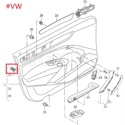 Vista 6 de Rexka 10 clips de retención para panel de moldura de puerta, 7L6-868-243, compatible con Audi Volkswagon Passat B7 A4 B8 Golf MK6 Golf 7 Touareg