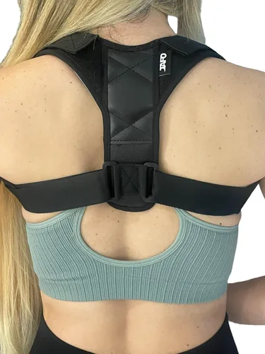 Vista 2 de JAFO Corrector de postura para hombres y mujeres, enderezador de espalda ajustable, mejora la postura, escoliosis, parte superior del cuerpo pesado