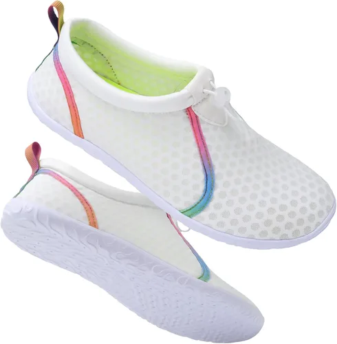 Vista 7 de XIHALOOK Zapatos de agua para mujeres y hombres de secado rápido con cordón para playa, natación, piscina, surf, deportes acuáticos