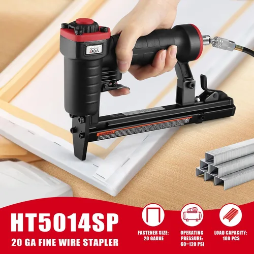 Vista 2 de 3PLUS HT5014SP - Grapadora neumática de calibre 20, engrapadora de tapicería T50, de 1/4 a 9/16 pulgadas