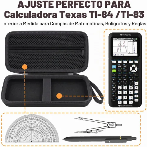 Vista 6 de Khanka Funda Stroage para Texas Instruments TI-84 Evo/TI - 84 Python/TI-83 Plus/TI-84 Plus/TI-84 Plus CE Calculadora gráfica a color, solo funda