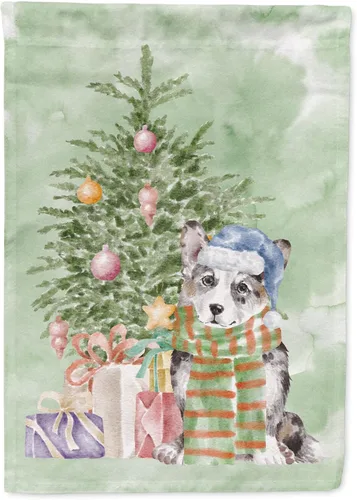 Vista 98 de Caroline's Treasures CK8213GF Bulldog Inglés #2 Regalos de Navidad y árbol de jardín Bandera de buzón Bandera decorativa para patio exterior, patio