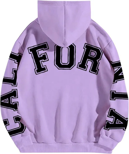Vista 2 de Sudaderas con capucha de gran tamaño para mujer, sudadera de cuello redondo, manga larga, casual, trajes de moda de talla grande 2023