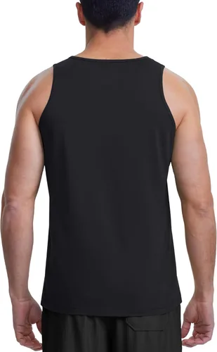 Vista 2 de MAGCOMSEN Camiseta sin mangas de algodón para hombre, camiseta ligera sin mangas