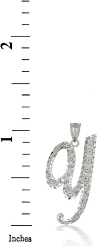 Vista 2 de Collar con colgante de plata de ley certificada con texto en inglés "A-Z