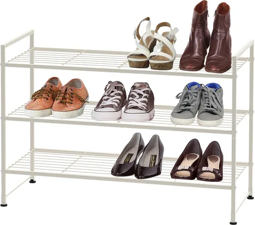 Vista 15 de Simple Houseware - Zapatero apilable de 3 niveles, superficie en rejilla, color negro