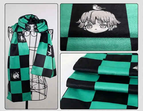 Vista 3 de BIGHEADEDBIRD KIMETSU NO YAIBA - Bufanda oficial de KIMETSU NO YAIBA para cosplay