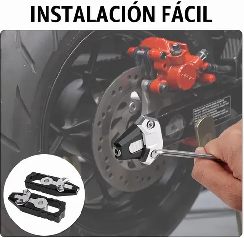 Vista 5 de Kit de ajustador de eje de cadena, tensor de ajuste de cadena de aluminio CNC Billet, herramienta de ajuste de cadena de motocicleta, carrete