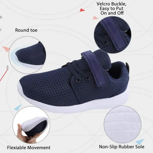 Vista 3 de TOEDNNQI Boys Girls Sneakers Kids Lightweight Breathable Strap Athletic Running Shoes for ToddlerLittle KidBig Kid