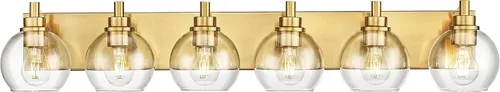 Vista 34 de Accesorios de iluminación de baño, luz de tocador mate negra de 2 luces, apliques de pared modernos con pantalla de globo de vidrio transparente