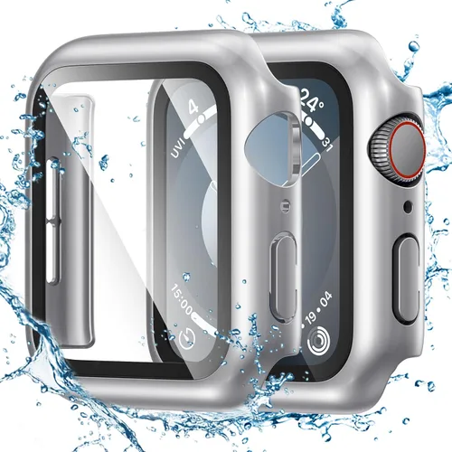 Vista 9 de Tensea - Funda protectora de pantalla para Apple Watch de 1.732 in SE 3/2nd/SE/Series 6/5/4 Waterproof iWatch Protective Face Cover -Tempered