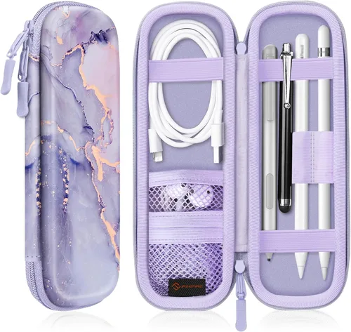 Vista 18 de Fintie - Funda de piel sintética para Apple Pencil Pro, USB-C/1ª/2ª generación Lightweight Protective Bag, Anti-Scratch, Fits Pen, USB Cable &