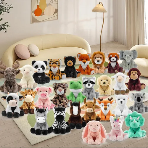 Vista 5 de Juguete de peluche de caballo, juguetes de peluche suaves para abrazar para niños, lindo regalo de animales de caballo para niños y niñas y juguete
