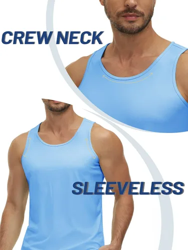 Vista 4 de TACVASEN Camisetas sin mangas para hombre, con UPF 50+, de secado rápido, ligeras, para correr, FPS