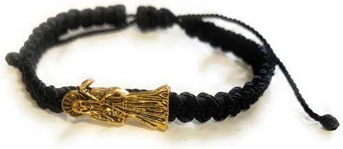 Vista 2 de LONTCS Pulsera Santa Muerte Negro y Dorado para Niño, Oro