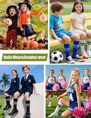 Vista 6 de CS CELERSPORT 23 pares de calcetines de fútbol y sóftbol para jóvenes, niños, hombres y mujeres, calcetines multideportivos