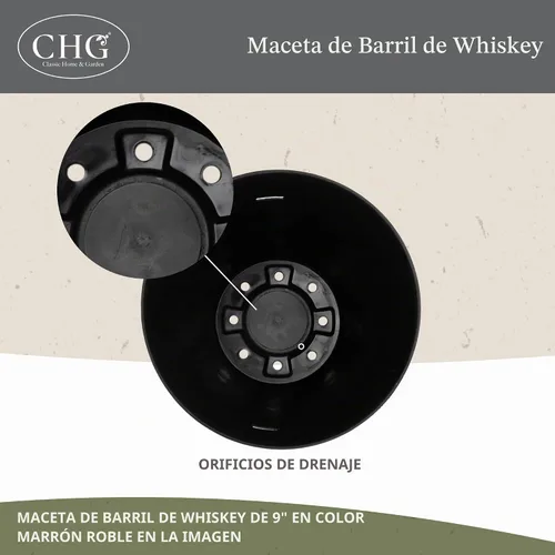 Vista 4 de Classic Home and Garden 74 Barril de whisky, 9 ", roble angustiado