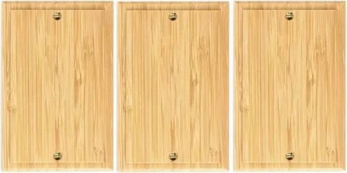 Vista 18 de Placa de interruptor de luz de palanca simple de madera maciza de 4.8 x 3.14 pulgadas, cubierta de interruptor de luz de calidad de madera cruda