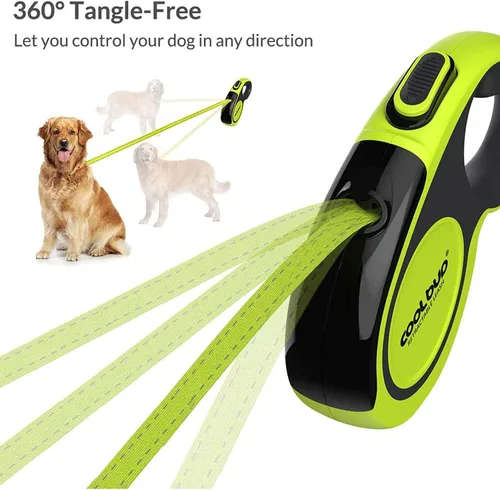 Vista 3 de Correa retráctil para perro, sin enredos, correa resistente de 16 pies para caminar para mascotas con mango antideslizante para perros o gatos
