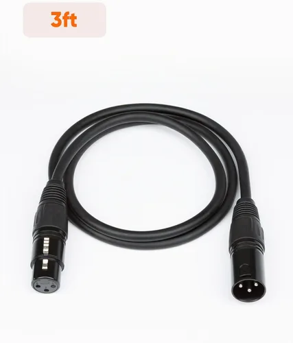 Vista 7 de CableCreation Cable XLR corto de 3 pies, cable de micrófono macho a hembra, balanceado de 3 pines compatible con micrófono Shure SM, Behringer