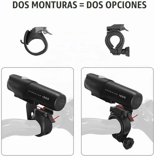 Vista 2 de Luces de Bicicleta BV, Super Brillantes con 5 Faros LED Delanteros y 3 Traseros, Luces de Bicicleta para Montar de Noche con Liberación Rápida, Set